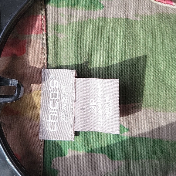 CHICOS ZENERGY LIGHTWEIGHT ZIP CAMO TOP STRETCH SIDES JACKET 12 P - Picture 5 of 10